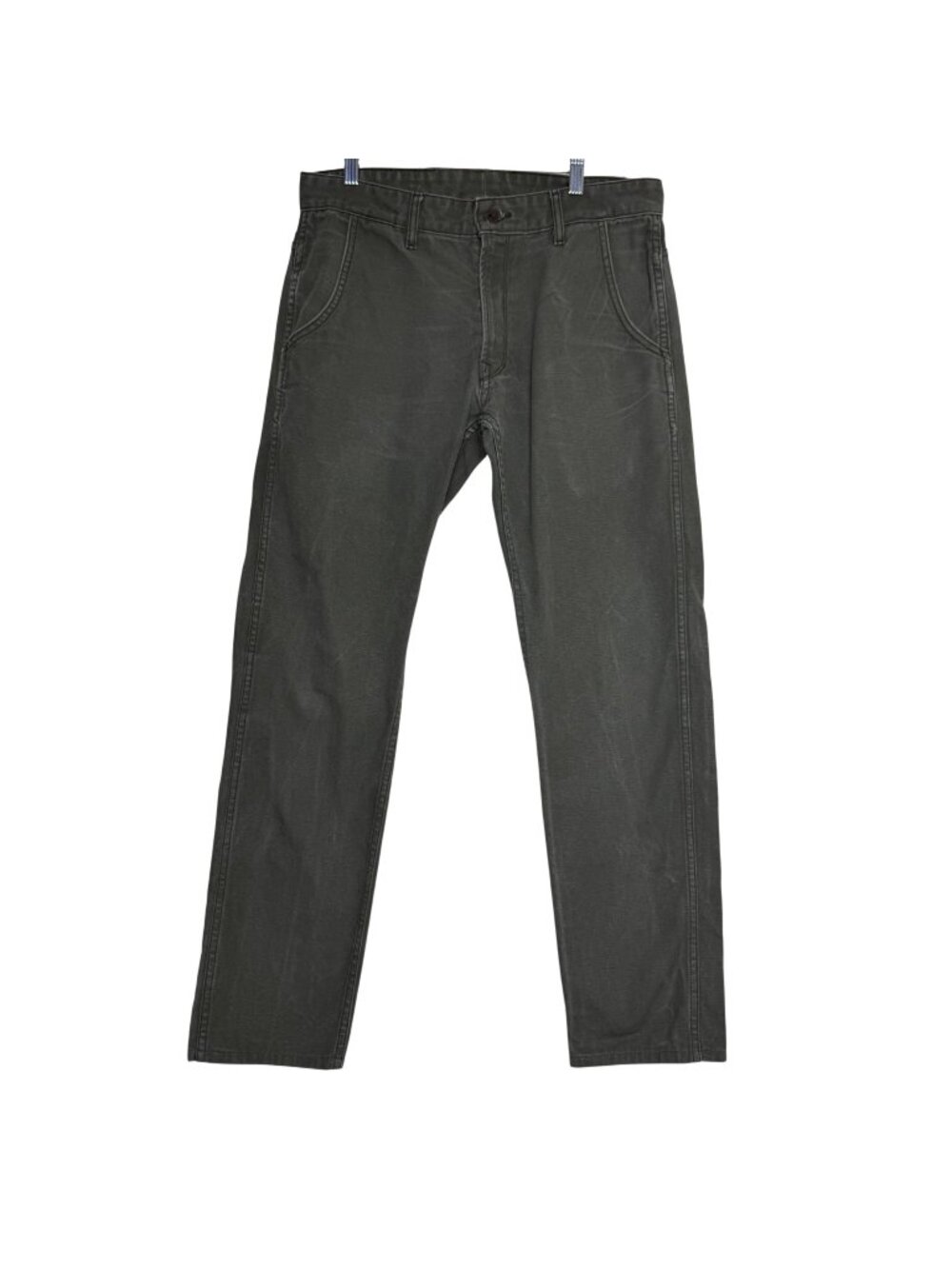 Railcar Fine Goods Gray Denim Mens Straight-Leg Pants Made In USA Size 33
